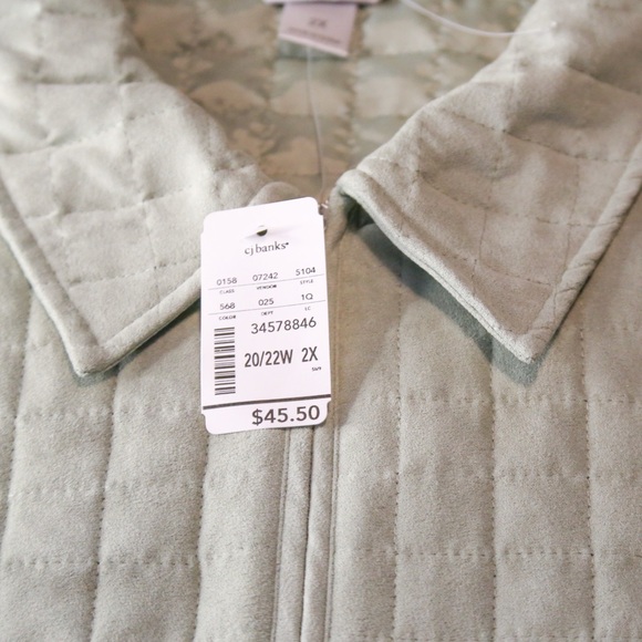 CJ Banks Mint Quilted Vest - Picture 6 of 9